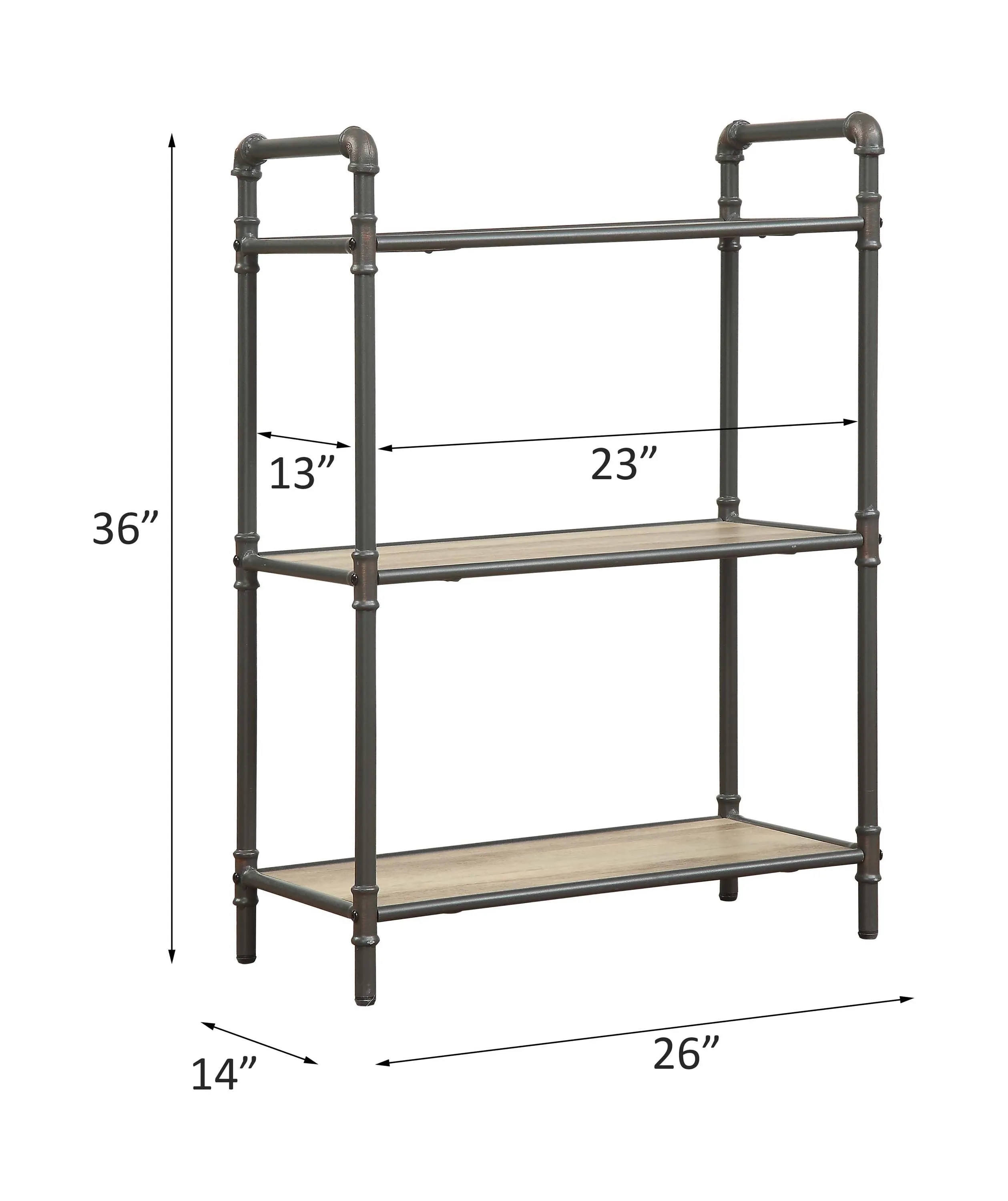 ACME Itzel Bookshelf in Antique Oak & Sandy Gray 97162