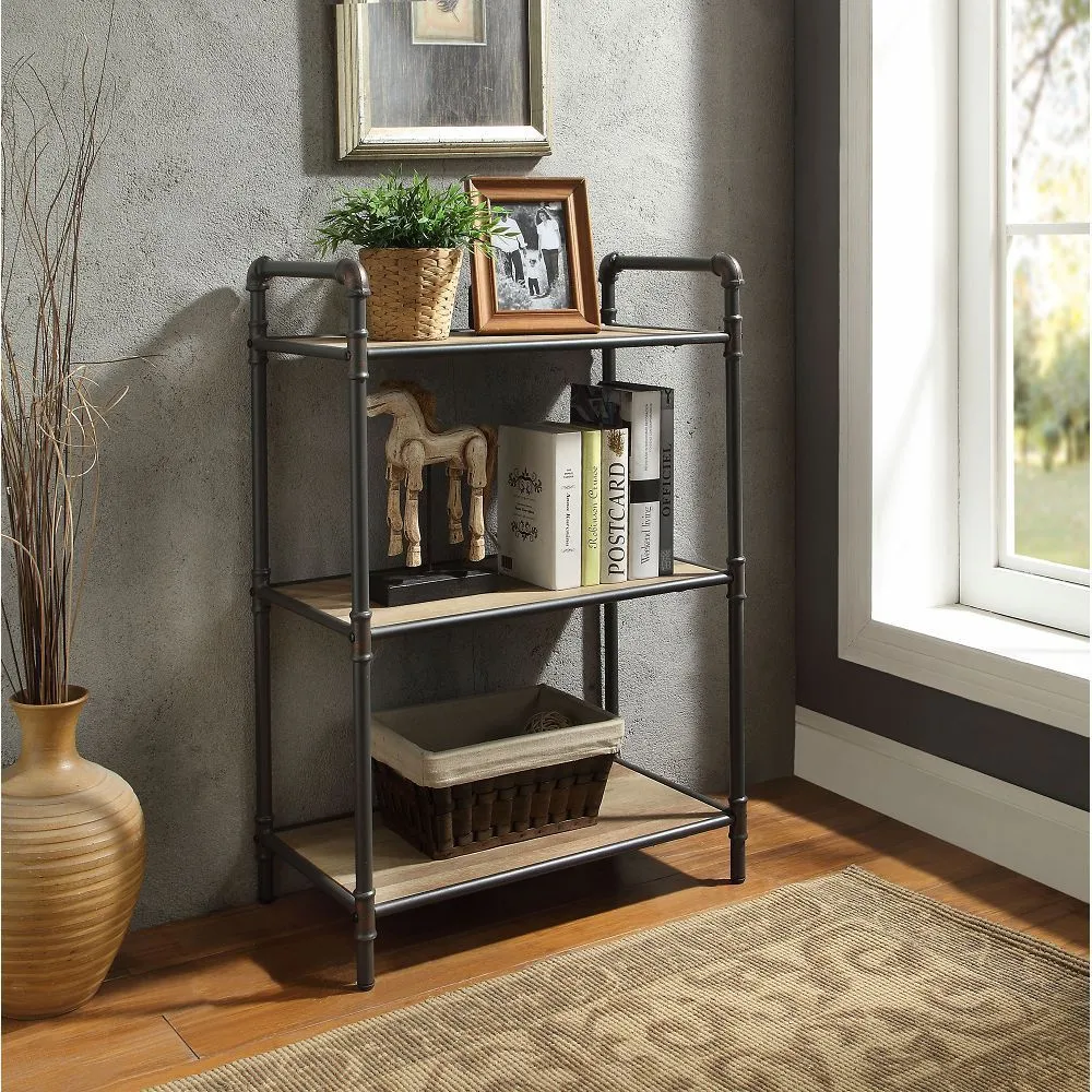 ACME Itzel Bookshelf in Antique Oak & Sandy Gray 97162