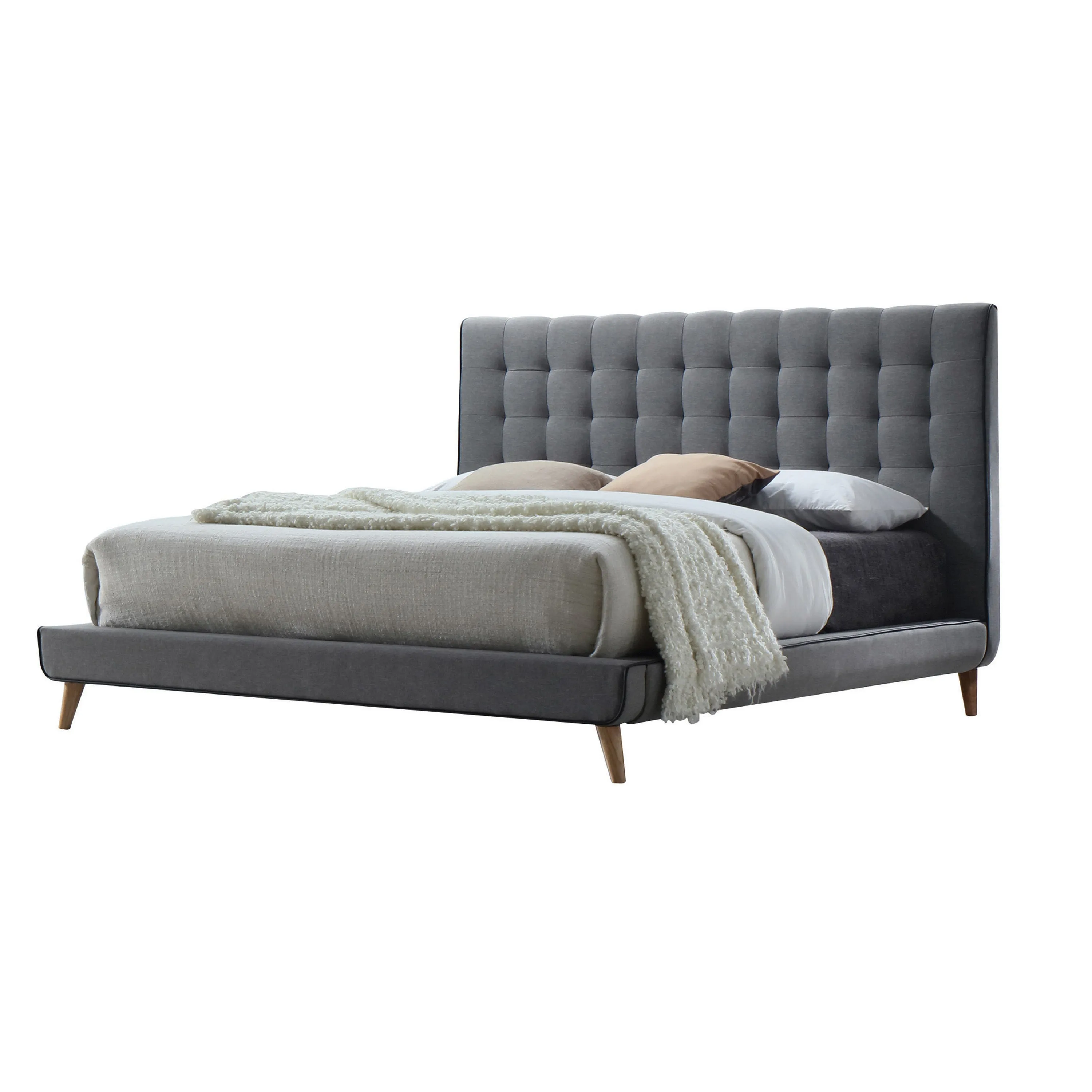 ACME Valda Queen Bed in Light Gray Fabric 24520Q