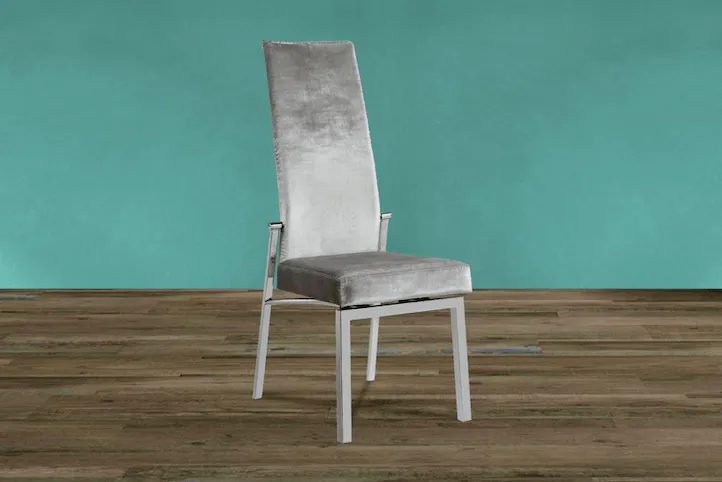 Annabel Fabric chair in grey velvet