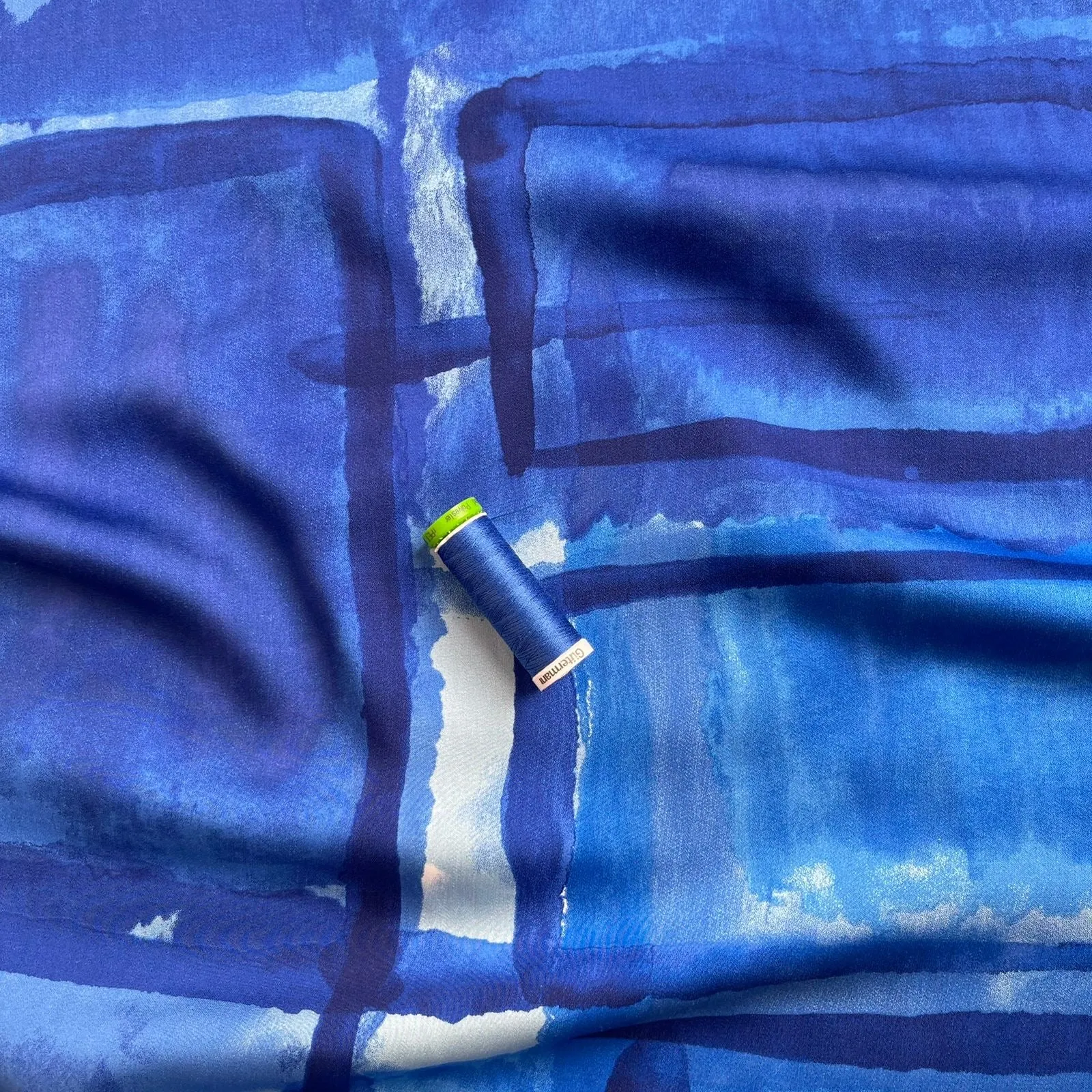 Artists Canvas in Cobalt Blue Viscose Sateen Fabric