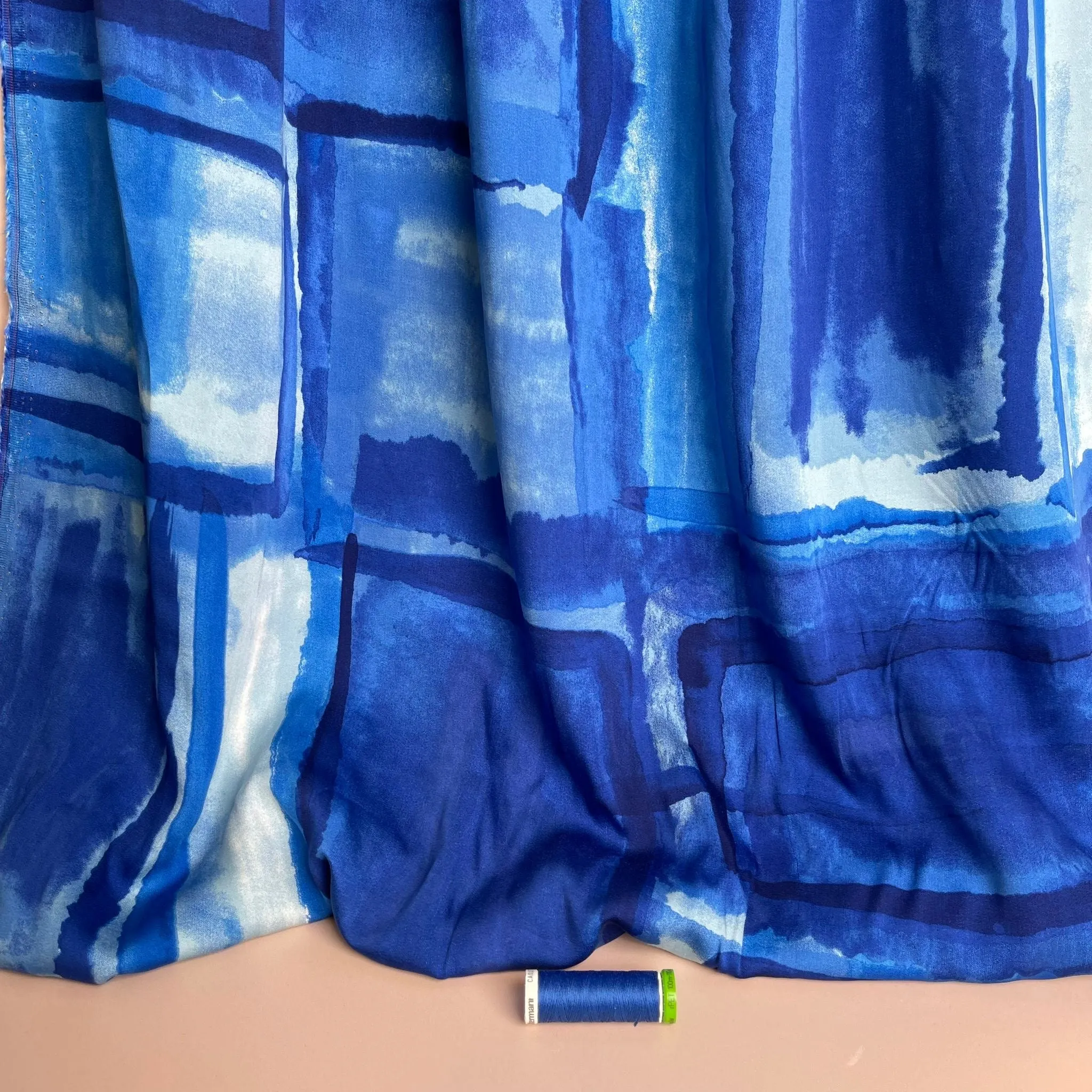 Artists Canvas in Cobalt Blue Viscose Sateen Fabric