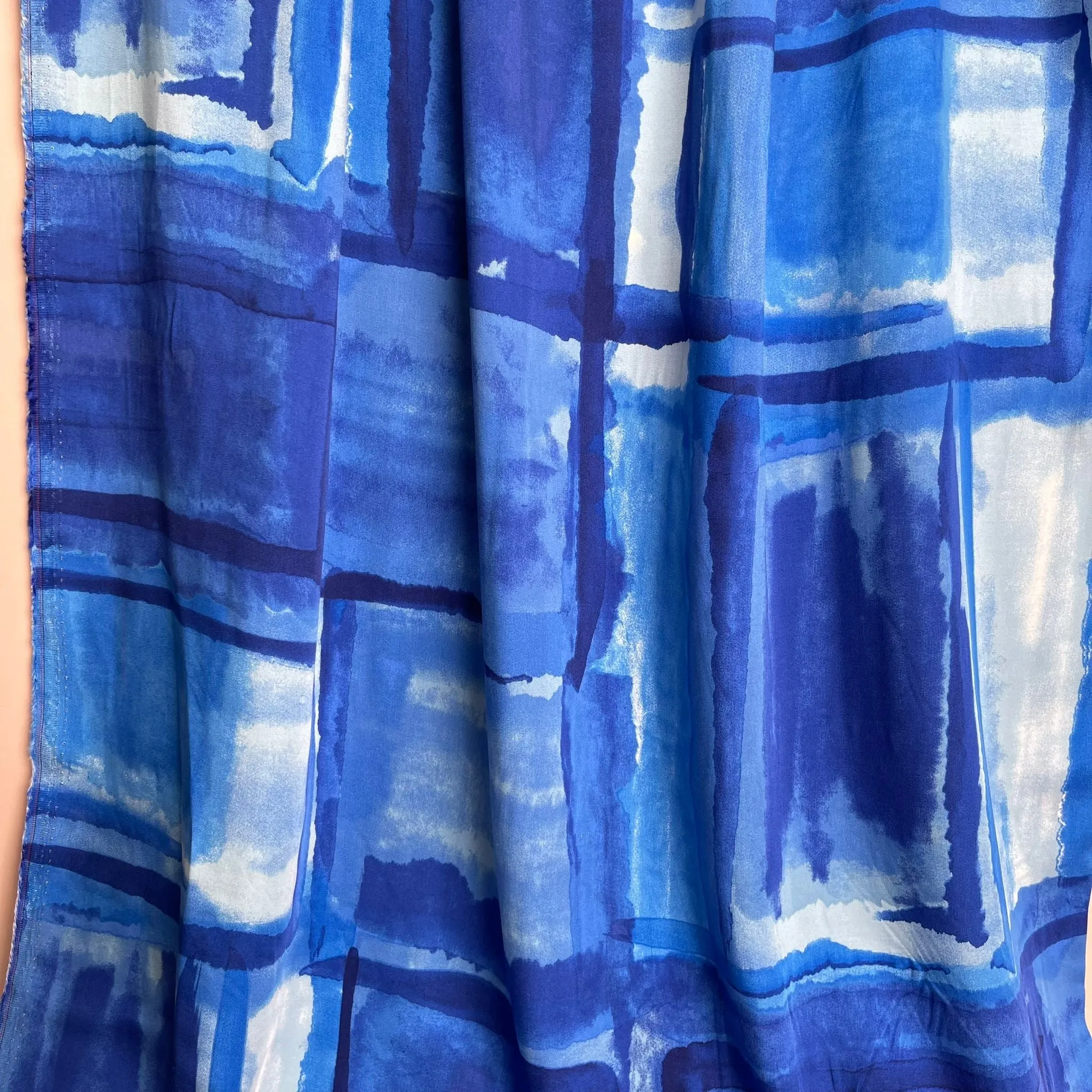 Artists Canvas in Cobalt Blue Viscose Sateen Fabric