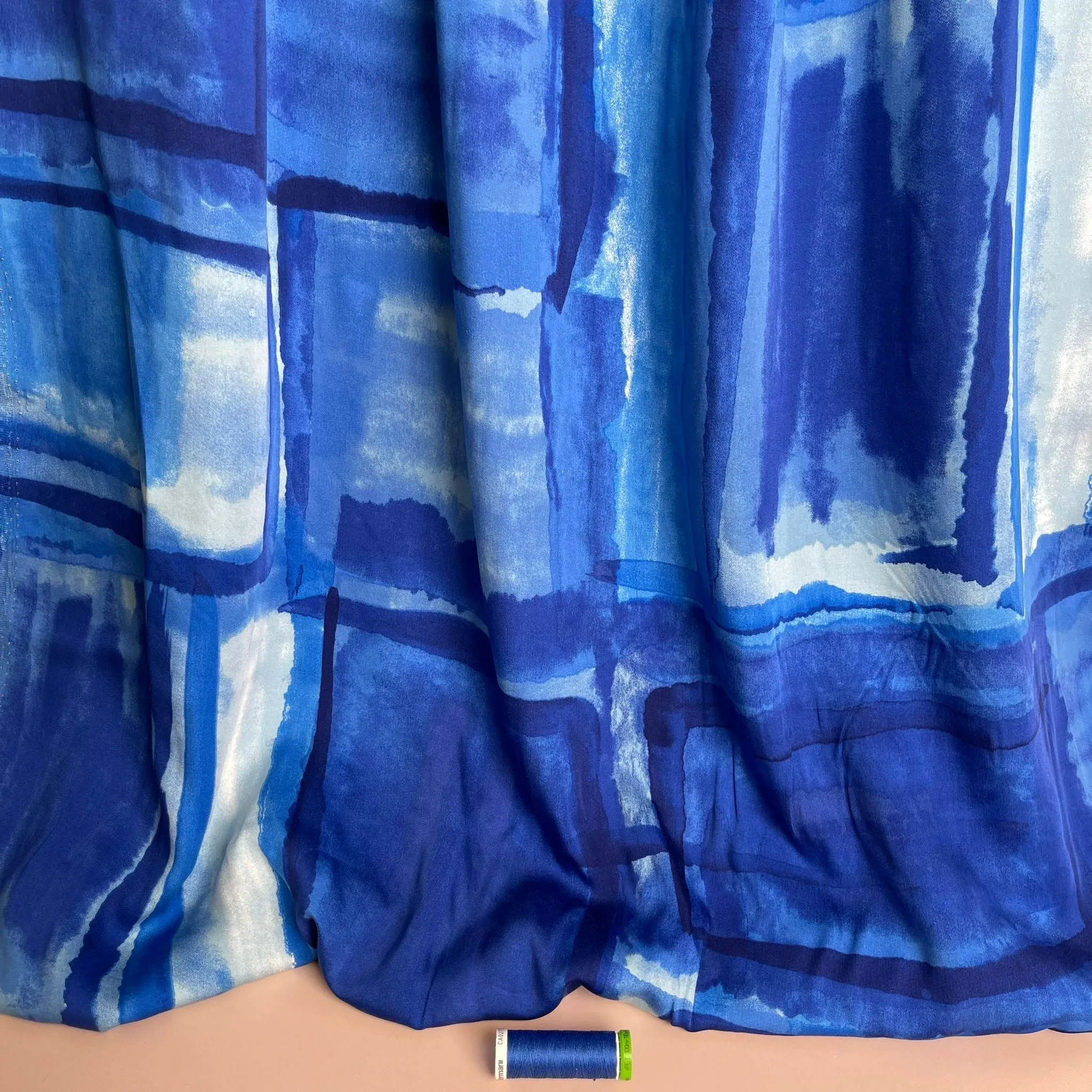 Artists Canvas in Cobalt Blue Viscose Sateen Fabric