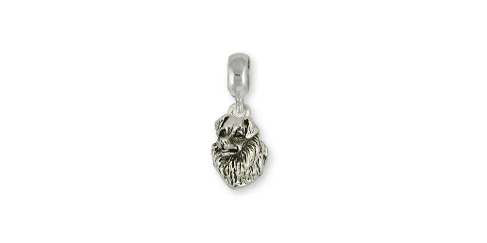 Australian Shepherd Charm Slide Jewelry Sterling Silver Handmade Dog Charm Slide AU12-PNS