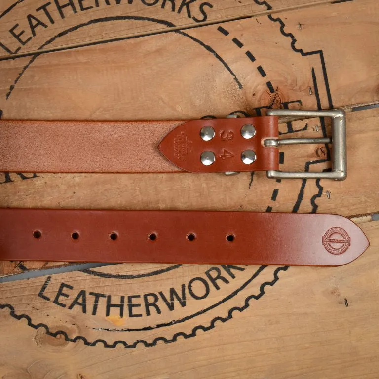 Barnes & Moore Garrison Belt - Chestnut/Nickel