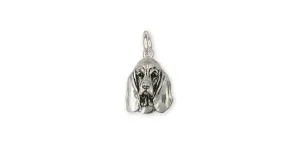 Basset Hound Charm Jewelry Sterling Silver Handmade Dog Charm BAS3-C