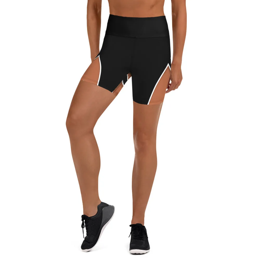 Bold Cut Outs Medium Brown Yoga Shorts