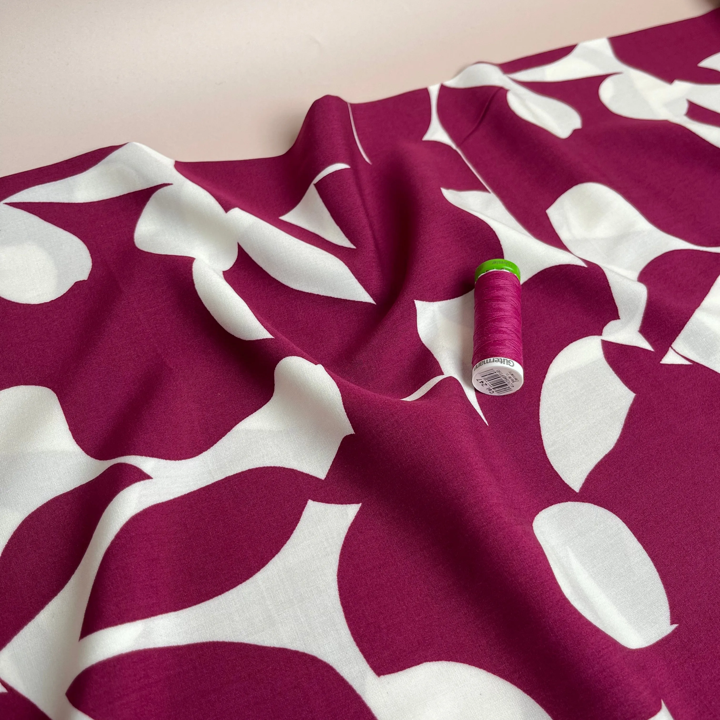 Burgundy Shadows Viscose Fabric