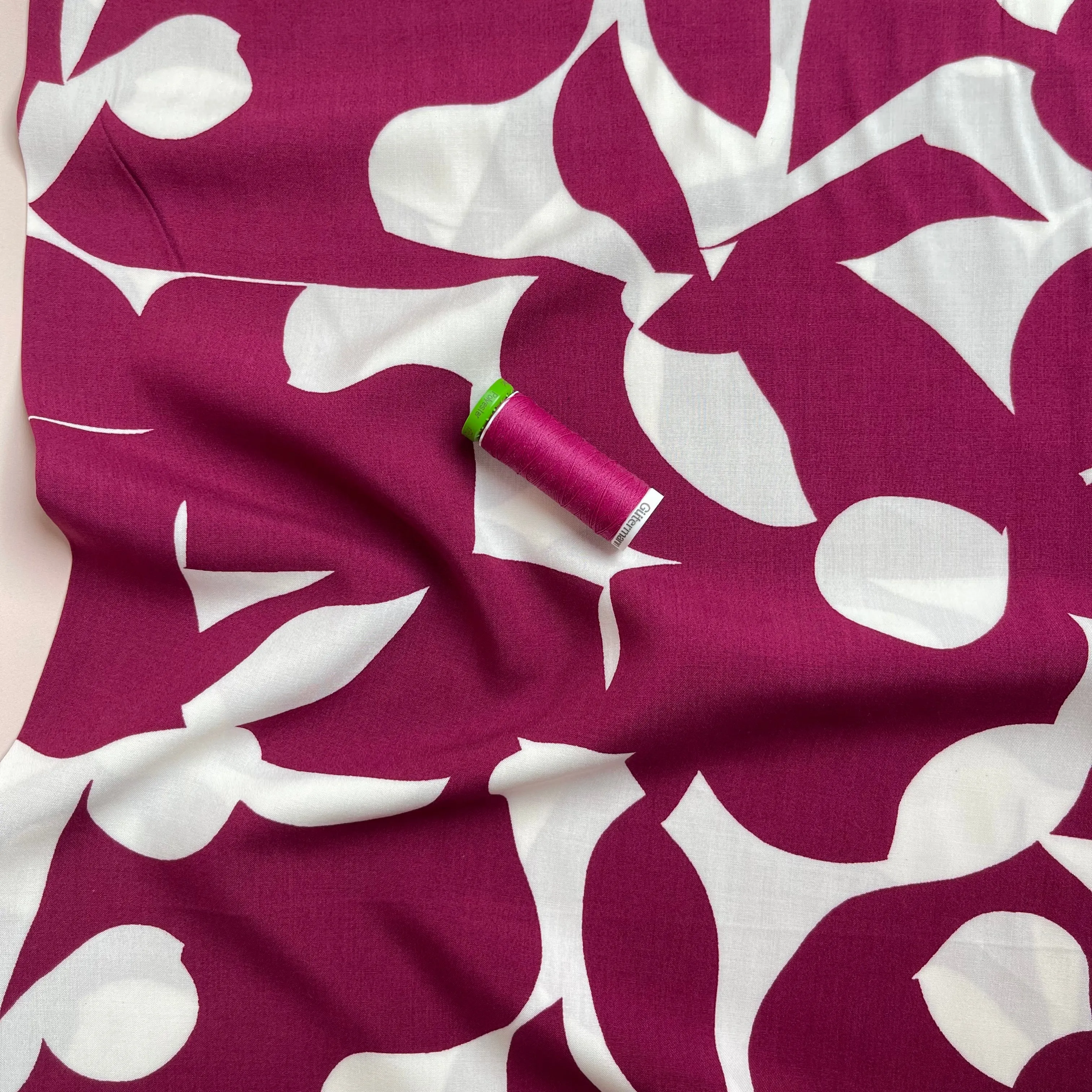 Burgundy Shadows Viscose Fabric