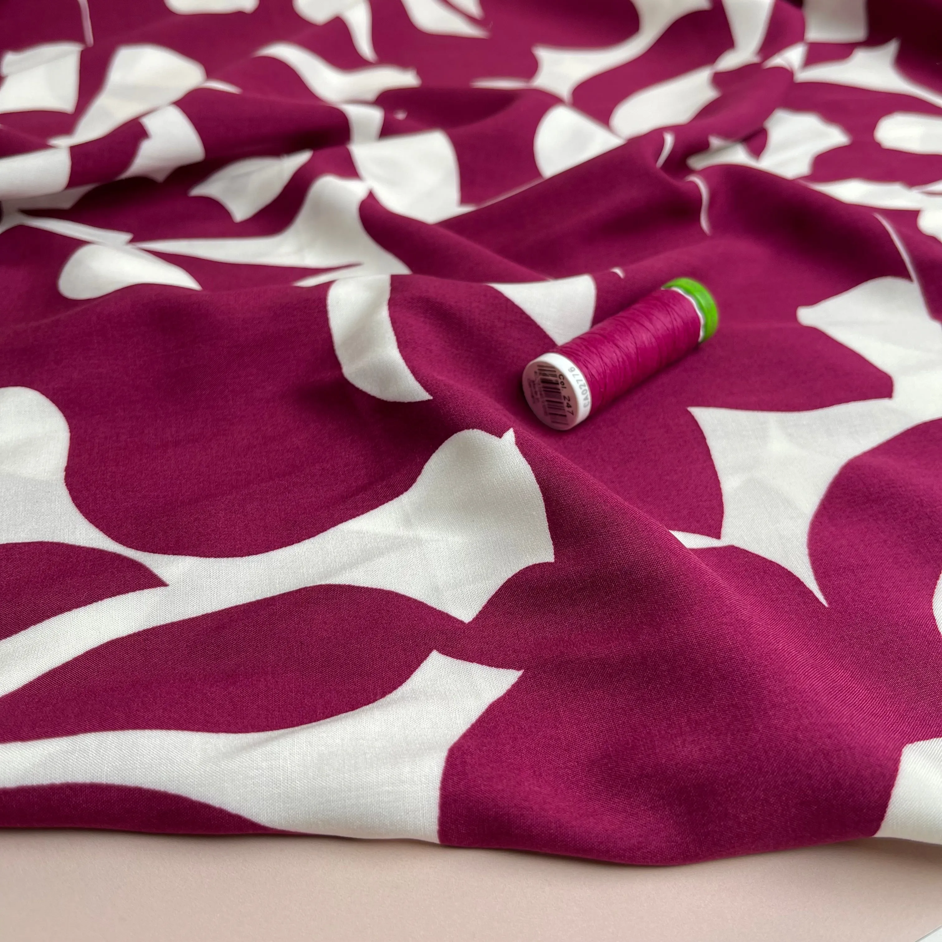 Burgundy Shadows Viscose Fabric