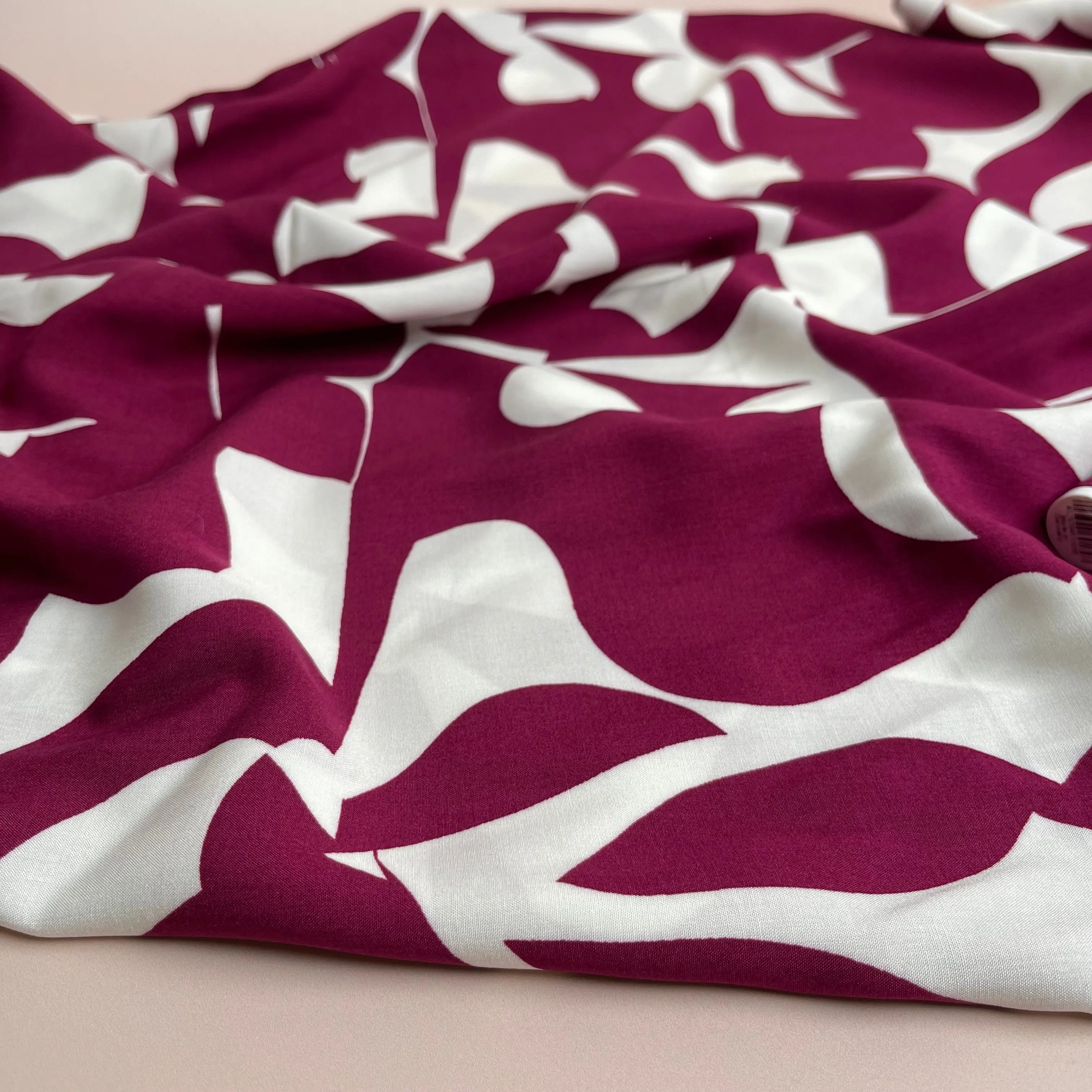 Burgundy Shadows Viscose Fabric