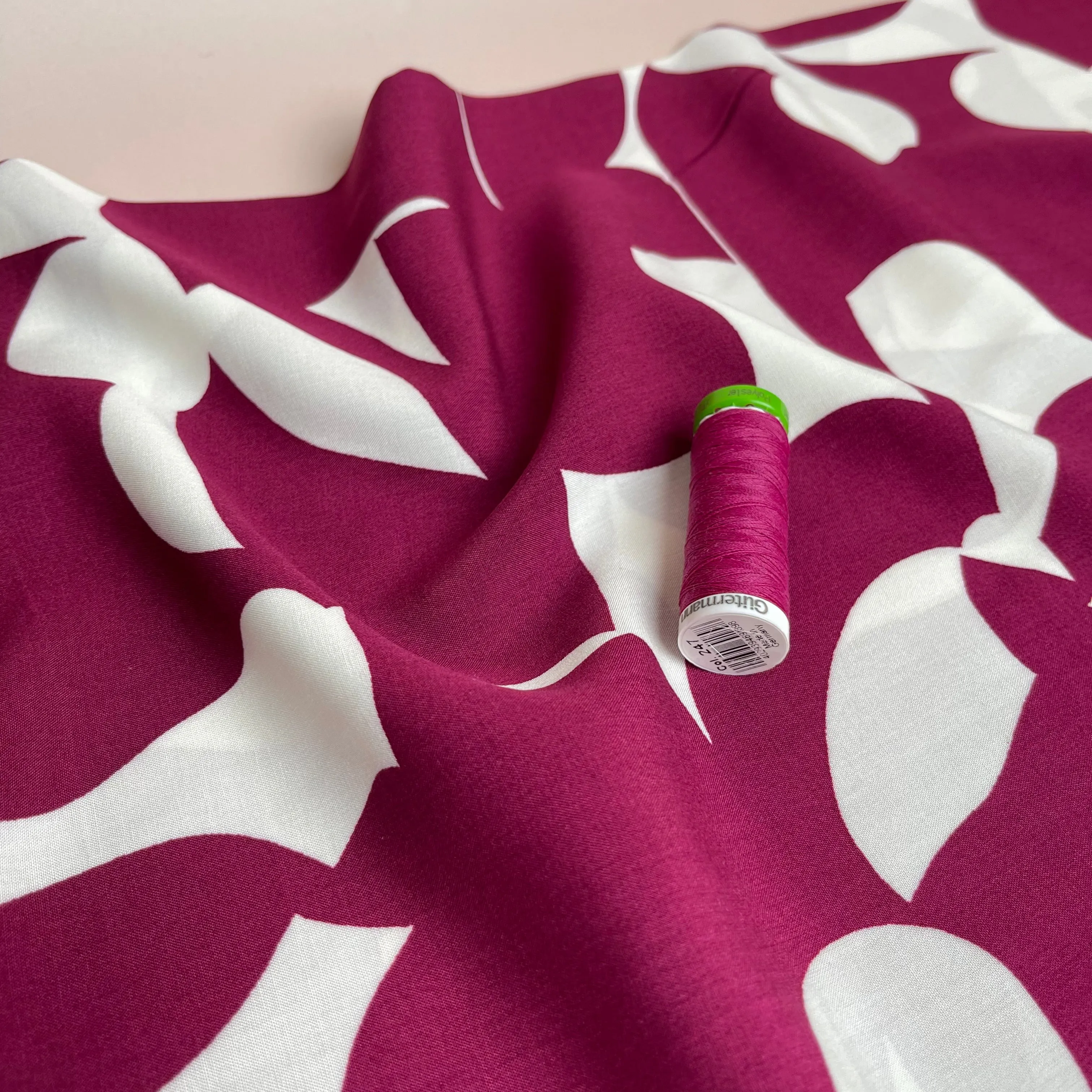 Burgundy Shadows Viscose Fabric