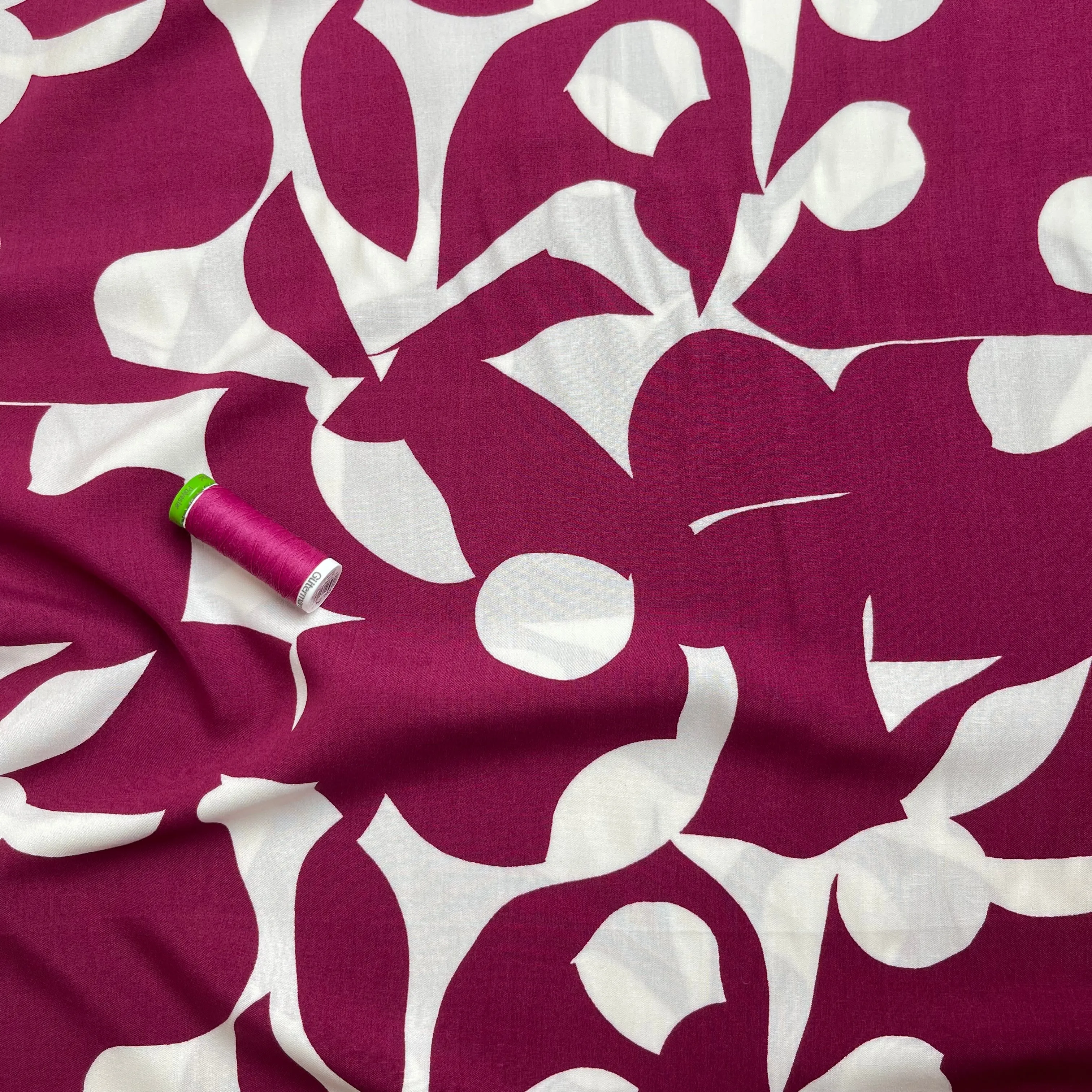 Burgundy Shadows Viscose Fabric