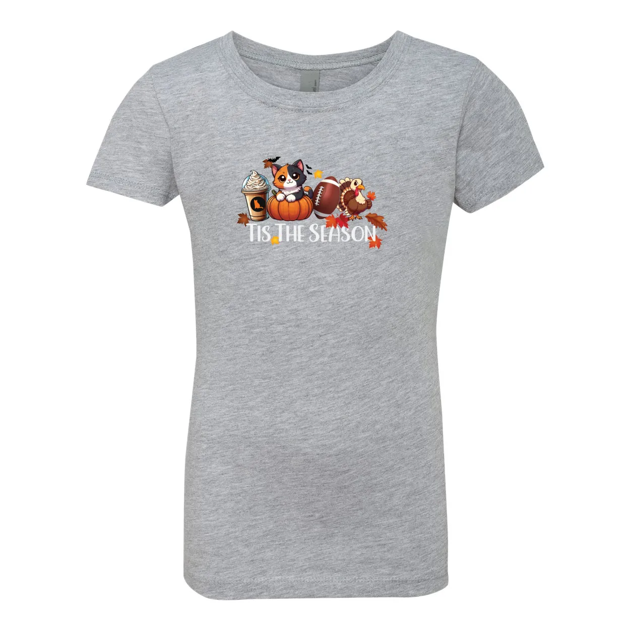 Calico Cat Tis The Season Fall Girls' The Princess Tee