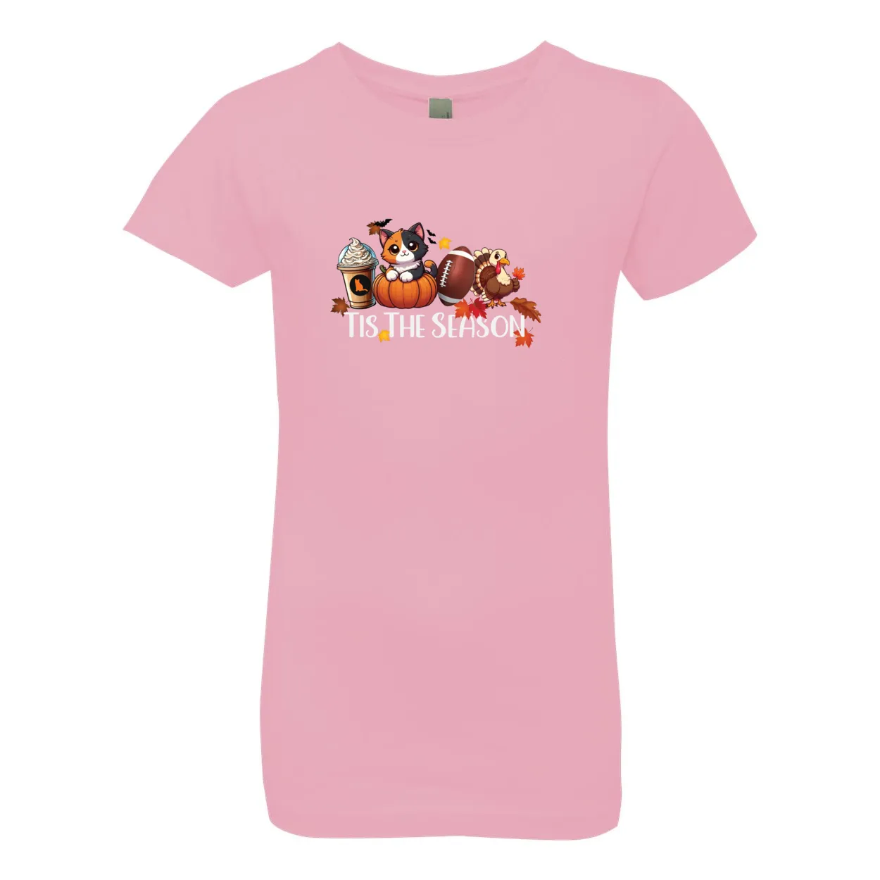 Calico Cat Tis The Season Fall Girls' The Princess Tee