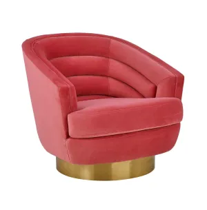 Canova Hot Pink Velvet Swivel Chair