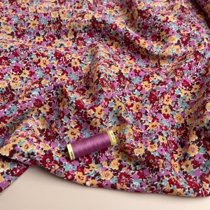 Ditsy Floral Pink Viscose Fabric