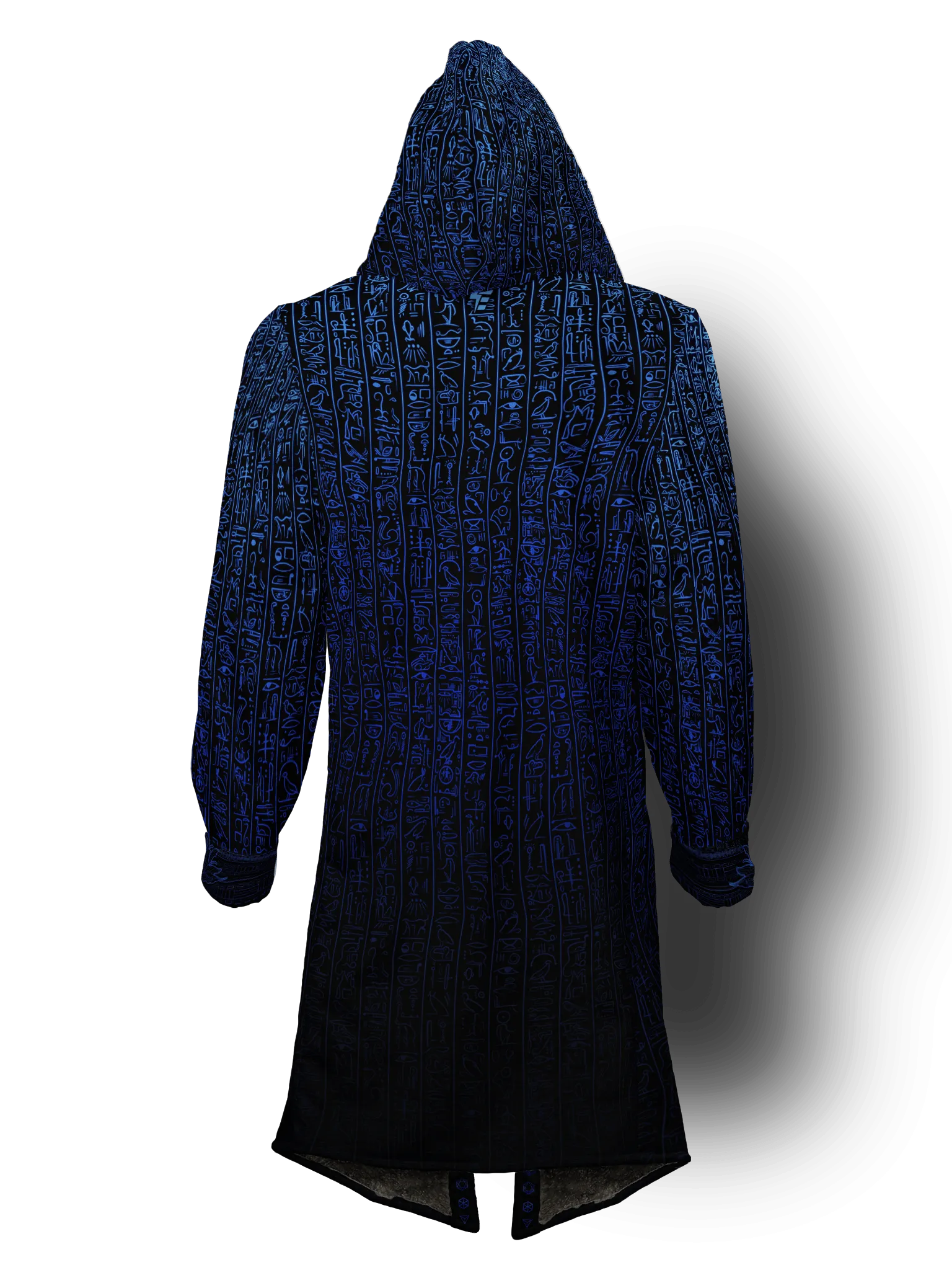 Egyptian Glyphs (Blue) Cyber Hooder Cloak