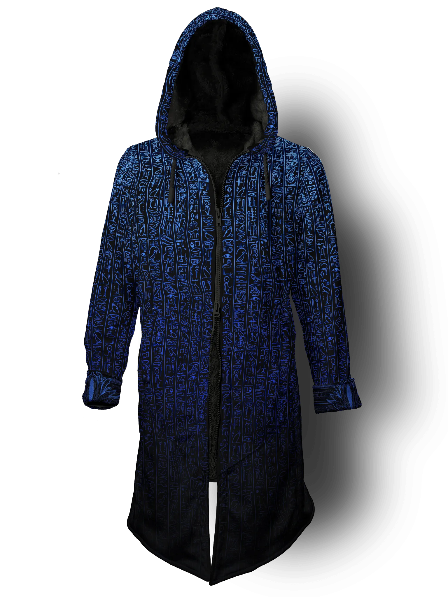 Egyptian Glyphs (Blue) Cyber Hooder Cloak