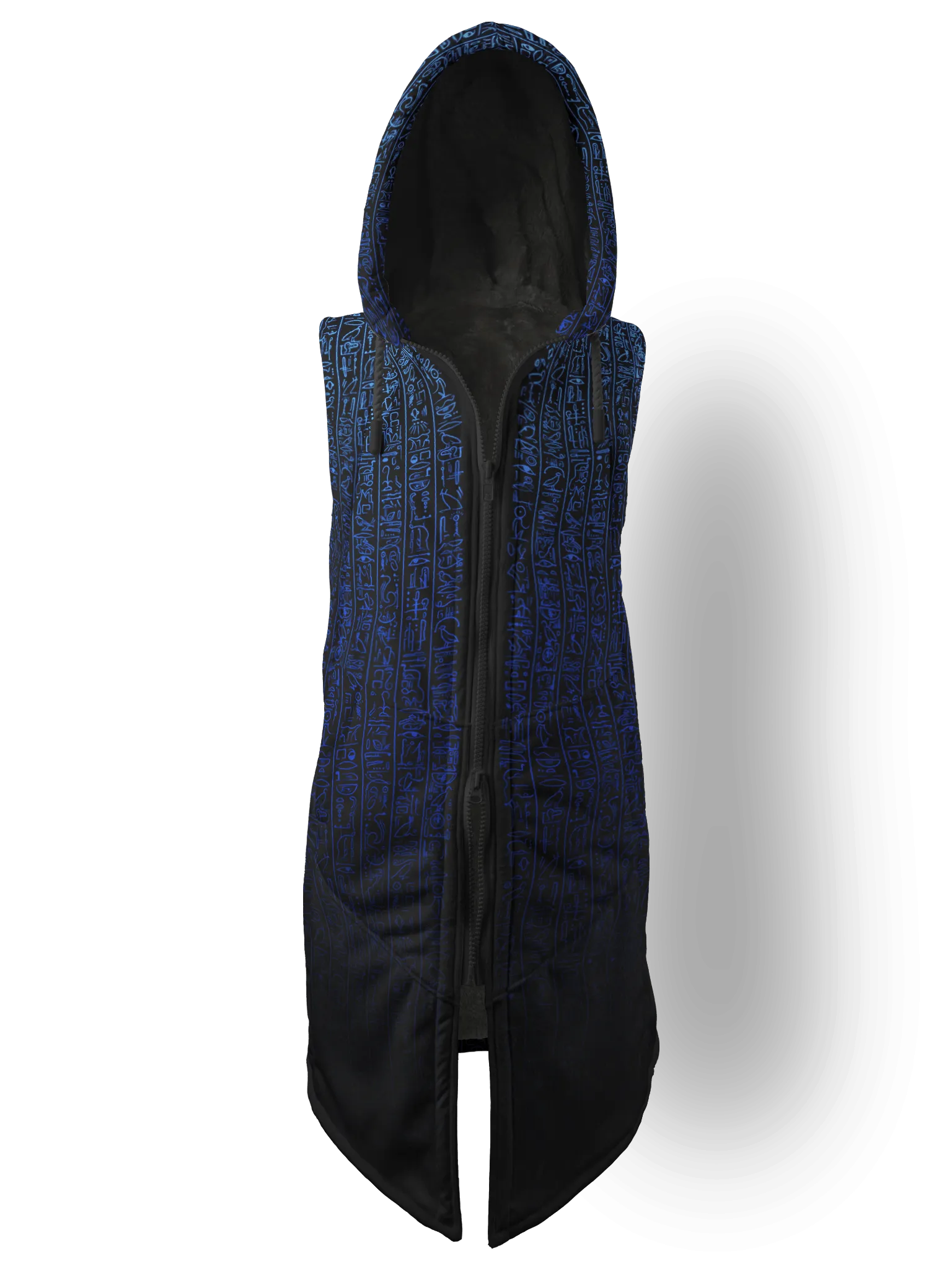 Egyptian Glyphs (Blue) Cyber Hooder Cloak