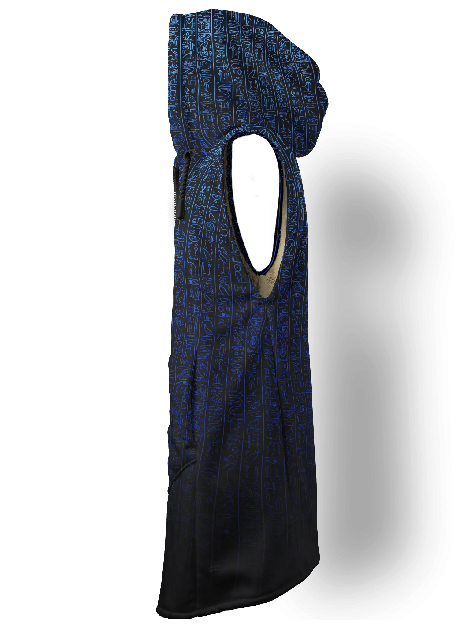 Egyptian Glyphs (Blue) Cyber Hooder Cloak