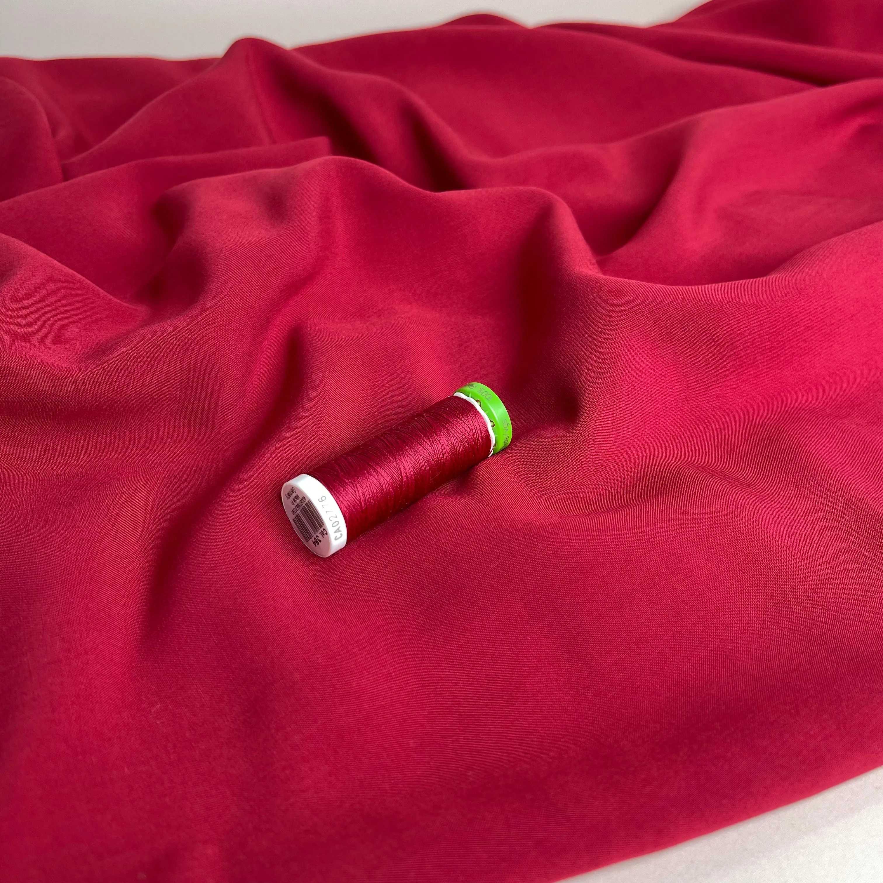 Elegance Red Plain Viscose Poplin Fabric