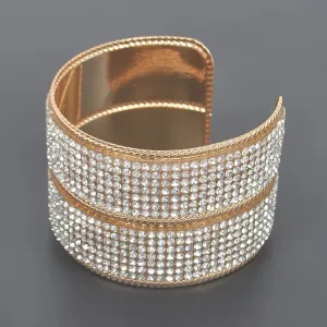 Gold Rhinestones Metal Cuff