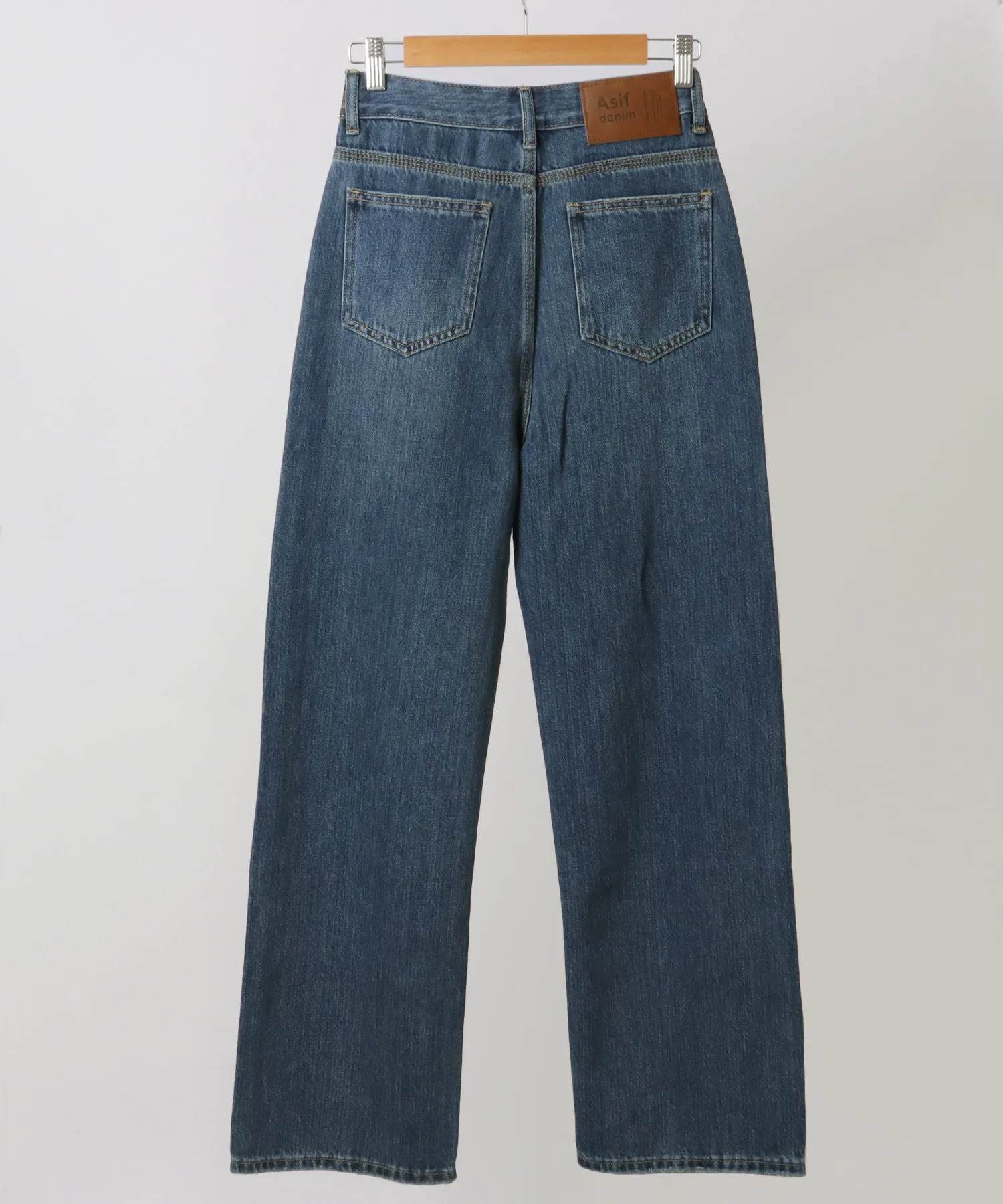 high waist semiwide denim