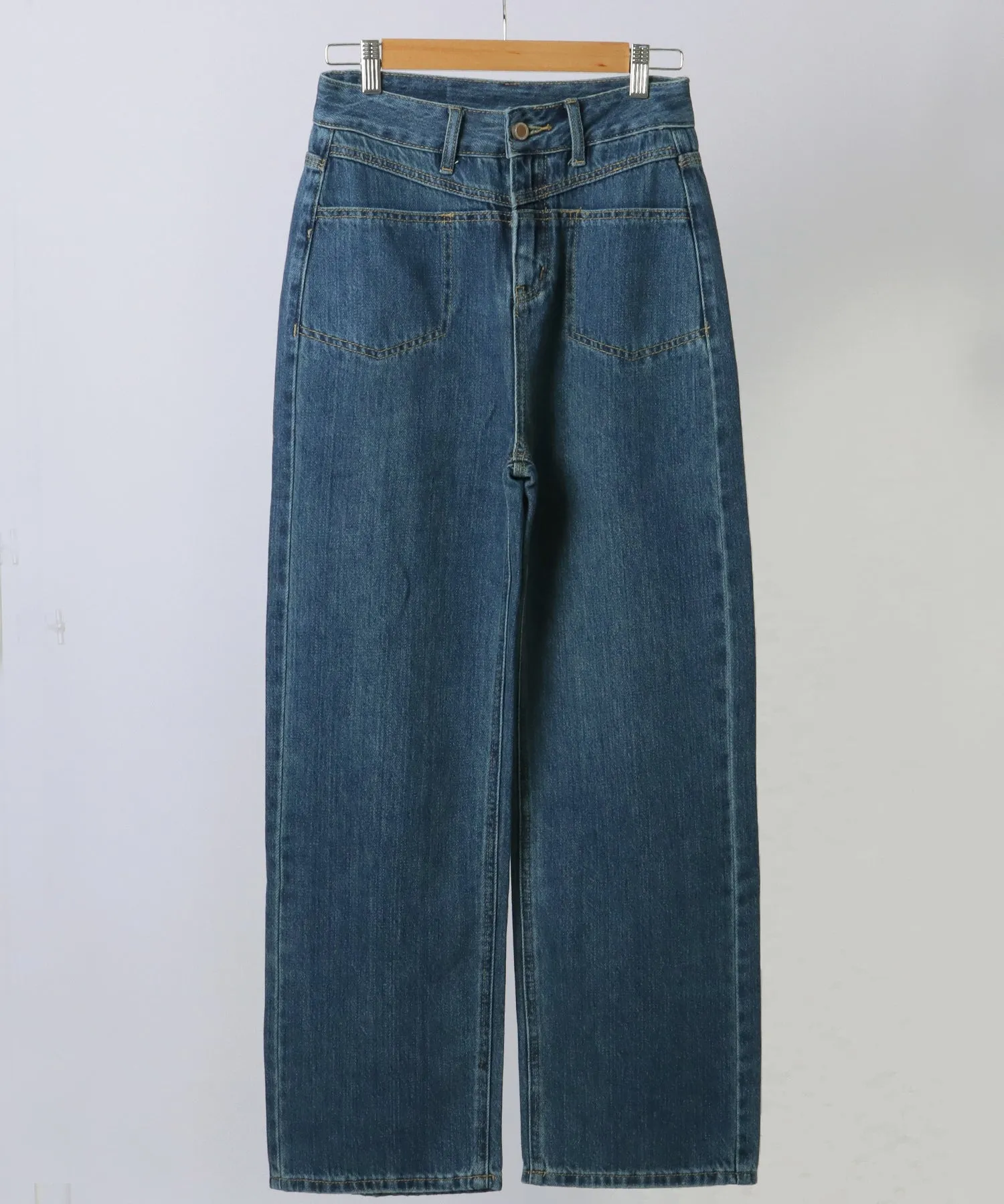 high waist semiwide denim