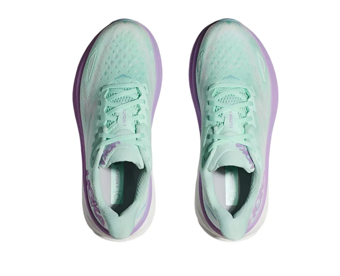 Hoka Women's Clifton 9 Sunlit Ocean / Lilac Mist Wide