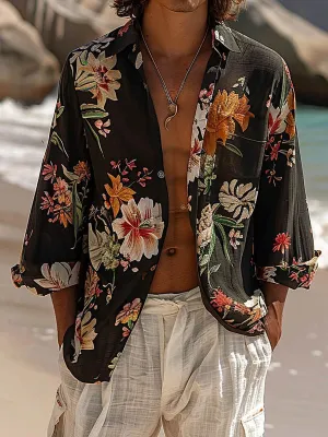 Mens Beach Style Floral Print Shirt SKUK69980