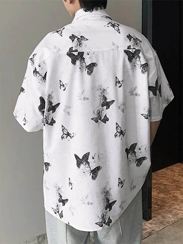 Mens Butterfly Print Short Sleeve Shirt SKUK66763