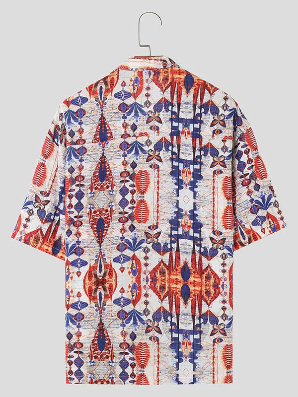 Mens Ethnic Style Print Half Sleeve Shirt SKUK71648