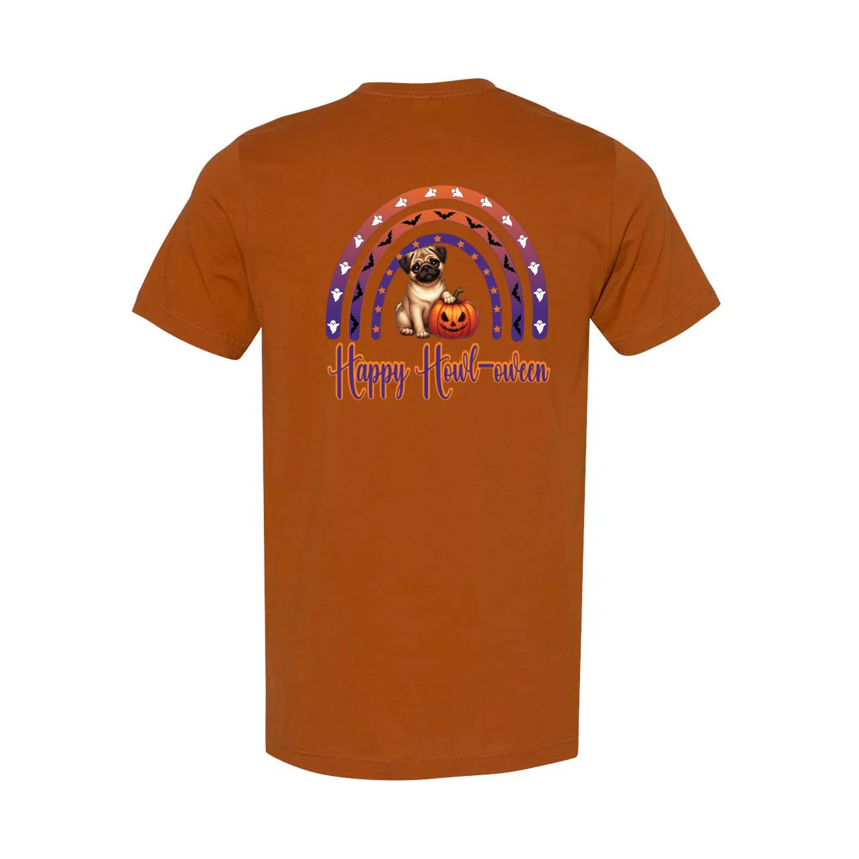 Pug Fawn Howl-oween Unisex SS Front/Back Print