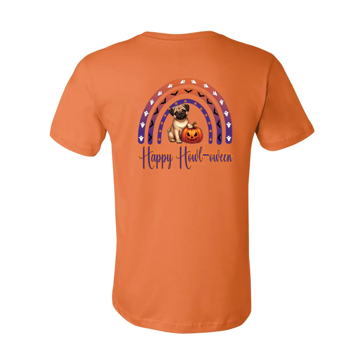 Pug Fawn Howl-oween Unisex SS Front/Back Print