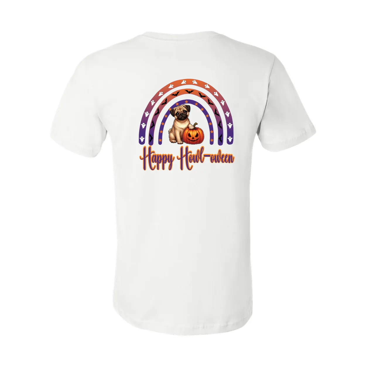 Pug Fawn Howl-oween Unisex SS Front/Back Print