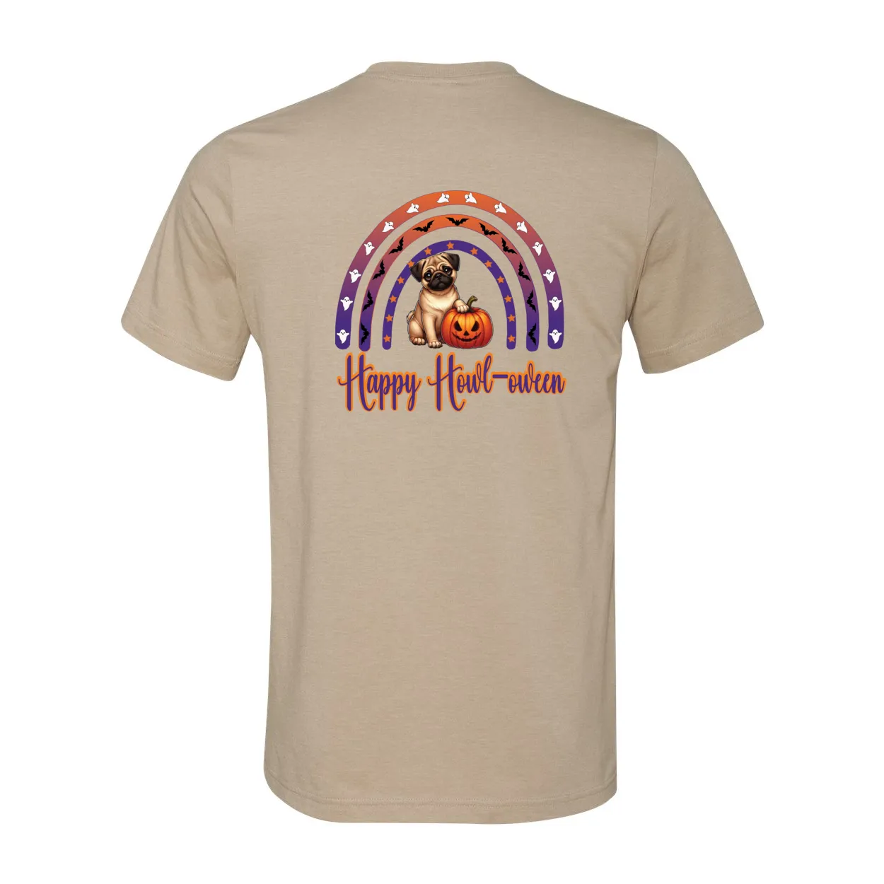 Pug Fawn Howl-oween Unisex SS Front/Back Print