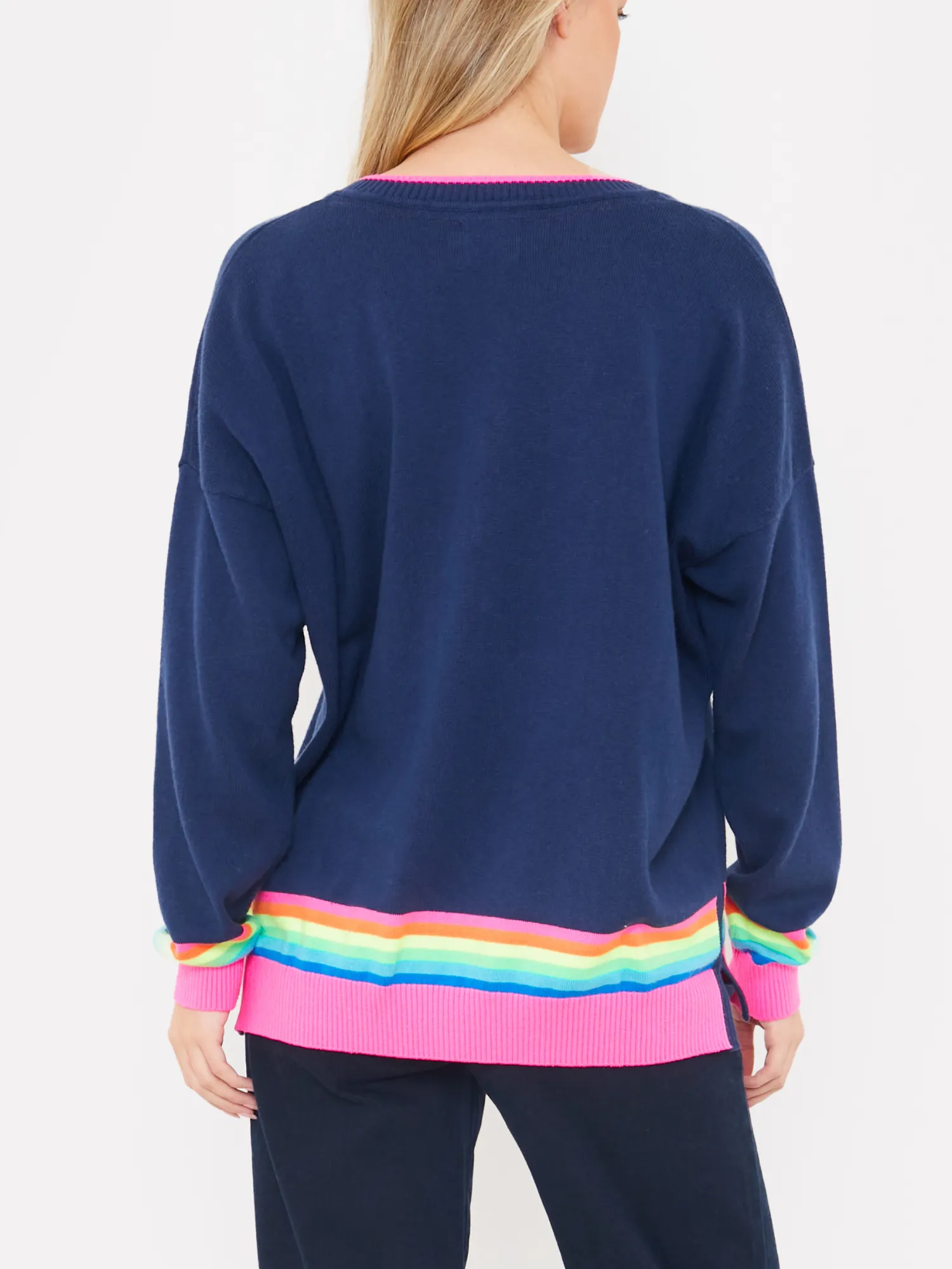 Rainbow Stripe V Neck Knit