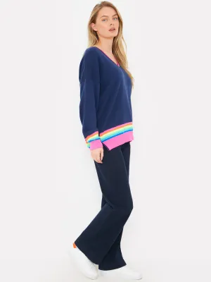 Rainbow Stripe V Neck Knit