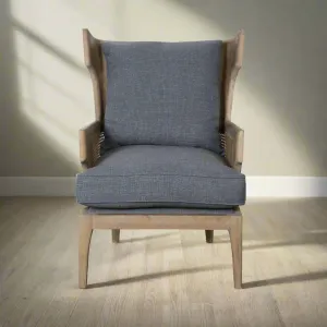 Rattan Accent Chair in Blue