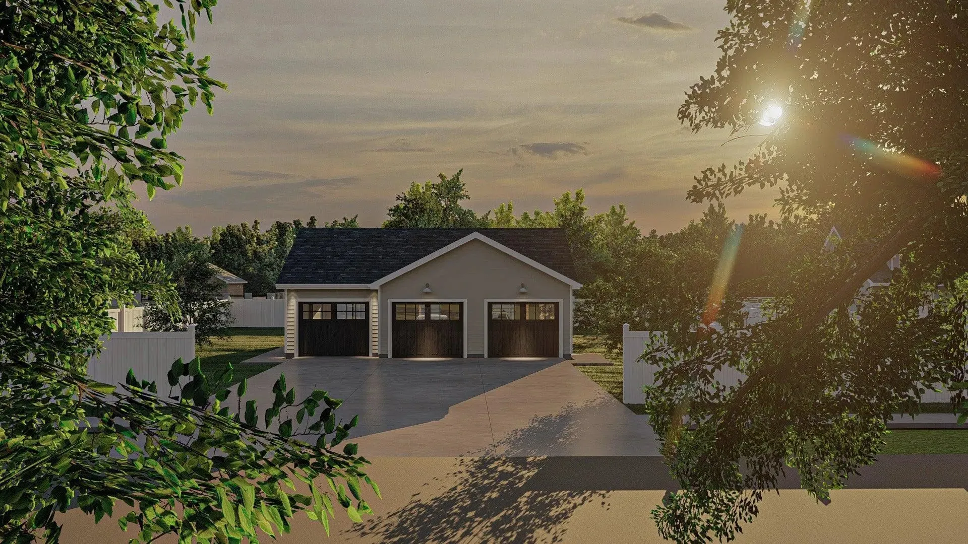 Spacious 3-Bay Front-Loading Garage Plan with Ample Storage