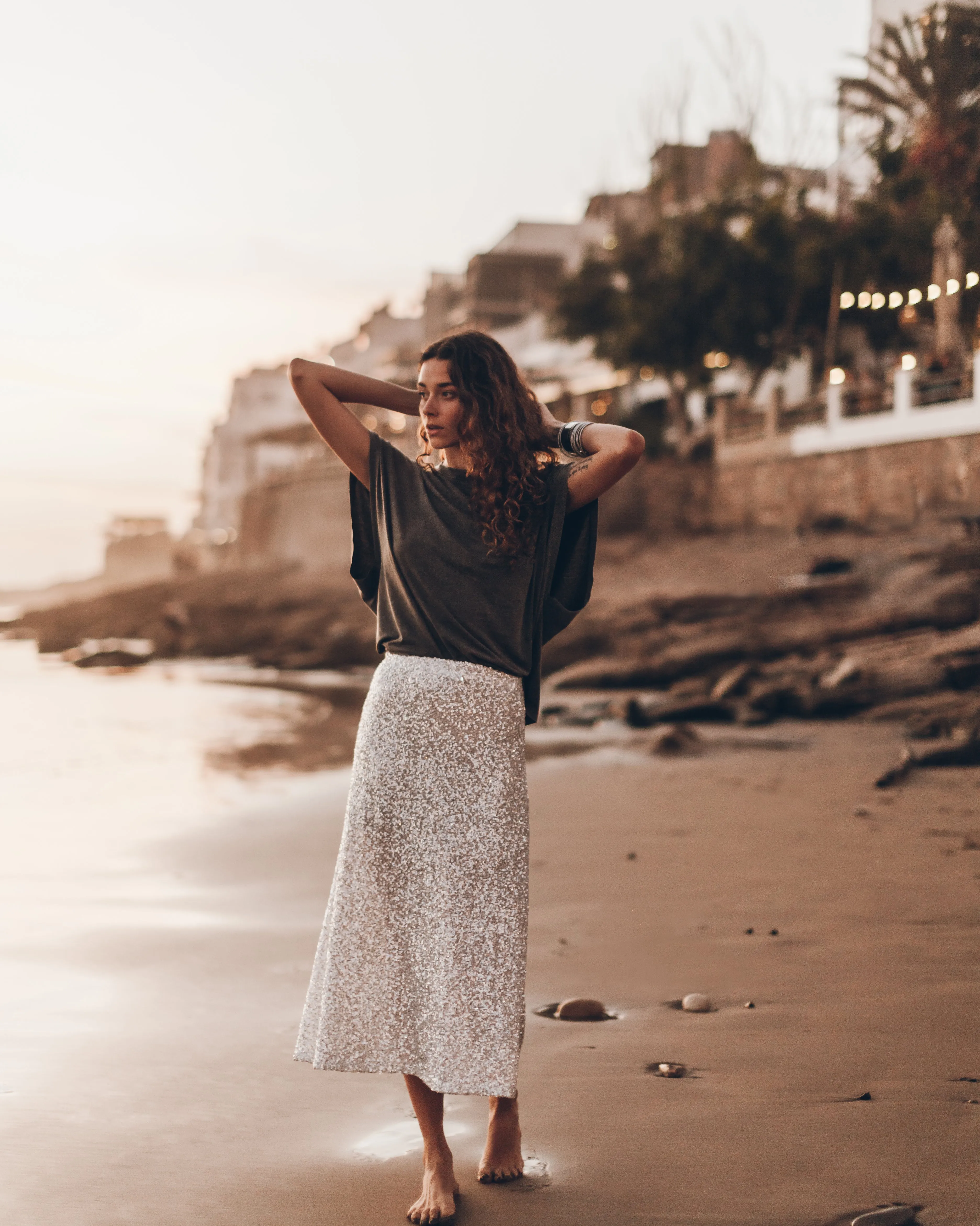 The Light Long Sequin Skirt