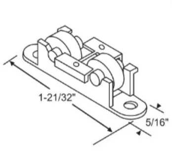 WRS Nylon Roller Assembly - 1-21/32"